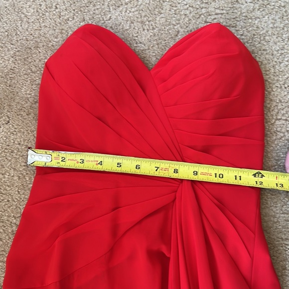 ❤️ Faviana Couture Red Strapless Prom Dress Size 4 - Picture 16 of 17